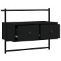 Mueble de TV de pared madera ingeniería negro 60,5x30x51 cm en Muebles TV | Comprar online en Foru.es
