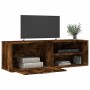 Mueble de TV madera de ingeniería roble ahumado 120x34x37 cm en Muebles TV | Comprar online en Foru.es