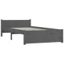Estructura de cama individual madera maciza gris 75x190 cm de vidaXL, Camas y somieres - Ref: Foro24-815006, Precio: 106,95 €...
