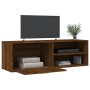 Mueble de TV madera de ingeniería marrón roble 120x34x37 cm en Muebles TV | Comprar online en Foru.es