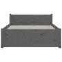 Estructura de cama individual madera maciza gris 75x190 cm de vidaXL, Camas y somieres - Ref: Foro24-815006, Precio: 106,95 €...