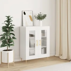 Aparador de madera contrachapada blanco brillante 69,5x34x90 cm de vidaXL, Aparadores - Ref: Foro24-827774, Precio: 88,00 €, ...
