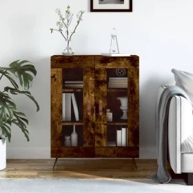 Aparador de madera de ingeniería roble ahumado 69,5x34x90 cm de vidaXL, Aparadores - Ref: Foro24-827761, Precio: 87,74 €, Des...
