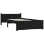 Estructura de cama madera maciza individual negra 75x190 cm de vidaXL, Camas y somieres - Ref: Foro24-815008, Precio: 75,19 €...