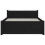 Estructura de cama madera maciza individual negra 75x190 cm de vidaXL, Camas y somieres - Ref: Foro24-815008, Precio: 75,19 €...