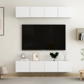 Muebles para TV 4 uds madera contrachapada blanco 80x30x30 cm en Muebles TV | Comprar online en Foru.es