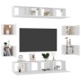 Set de mueble para TV de 8 piezas madera de ingeniería blanco en Muebles TV | Comprar online en Foru.es