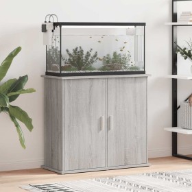 Soporte para acuario madera ingeniería gris Sonoma 81x36x73 cm en Soportes para acuarios | Comprar online en Foru.es