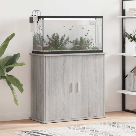 Soporte para acuario madera ingeniería gris Sonoma 81x36x73 cm en Soportes para acuarios | Comprar online en Foru.es