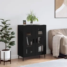 Aparador de madera de ingeniería negro 69,5x34x90 cm de vidaXL, Aparadores - Ref: Foro24-827805, Precio: 87,12 €, Descuento: %