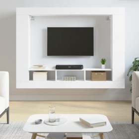 Mueble para TV madera de ingeniería blanco 152x22x113 cm en Muebles TV | Comprar online en Foru.es