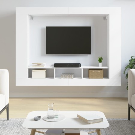 Mueble para TV madera de ingeniería blanco 152x22x113 cm en Muebles TV | Comprar online en Foru.es