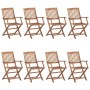 Sillas de exterior plegables 8 uds madera maciza acacia en Sillas de jardín | Comprar online en Foru.es