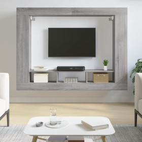 Mueble de TV madera de ingeniería gris Sonoma 152x22x113 cm en Muebles TV | Comprar online en Foru.es