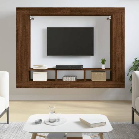 Mueble para TV madera de ingeniería roble marrón 152x22x113 cm en Muebles TV | Comprar online en Foru.es