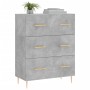 Aparador de madera de ingeniería gris hormigón 69,5x34x90 cm de vidaXL, Aparadores - Ref: Foro24-827840, Precio: 94,79 €, Des...