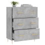 Aparador de madera de ingeniería gris hormigón 69,5x34x90 cm de vidaXL, Aparadores - Ref: Foro24-827840, Precio: 94,79 €, Des...