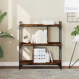 Librería 3 estantes madera ingeniería roble ahumado 76x32x88 cm en Librerías y estanterías | Comprar online en Foru.es