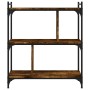 Librería 3 estantes madera ingeniería roble ahumado 76x32x88 cm en Librerías y estanterías | Comprar online en Foru.es