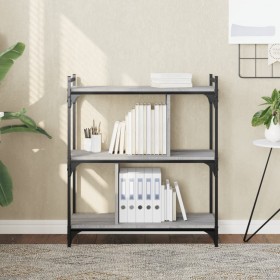 Librería 3 estantes madera ingeniería gris Sonoma 76x32x88 cm en Librerías y estanterías | Comprar online en Foru.es