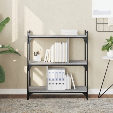 Librería 3 estantes madera ingeniería gris Sonoma 76x32x88 cm en Librerías y estanterías | Comprar online en Foru.es
