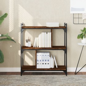 Librería 3 estantes madera ingeniería marrón roble 76x32x88 cm en Librerías y estanterías | Comprar online en Foru.es