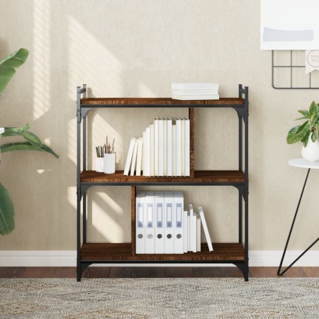 Librería 3 estantes madera ingeniería marrón roble 76x32x88 cm en Librerías y estanterías | Comprar online en Foru.es