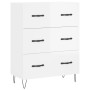 Aparador de madera contrachapada blanco brillante 69,5x34x90 cm de vidaXL, Aparadores - Ref: Foro24-827846, Precio: 102,44 €,...