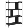 Librería de 4 estantes madera de ingeniería negra 76x32x123 cm en Librerías y estanterías | Comprar online en Foru.es