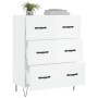 Aparador de madera contrachapada blanco brillante 69,5x34x90 cm de vidaXL, Aparadores - Ref: Foro24-827846, Precio: 102,44 €,...