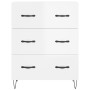 Aparador de madera contrachapada blanco brillante 69,5x34x90 cm de vidaXL, Aparadores - Ref: Foro24-827846, Precio: 102,44 €,...