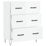 Aparador de madera contrachapada blanco brillante 69,5x34x90 cm de vidaXL, Aparadores - Ref: Foro24-827846, Precio: 102,44 €,...