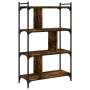 Librería 4 estantes madera ingeniería roble ahumado 76x32x123cm en Librerías y estanterías | Comprar online en Foru.es
