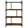 Librería 4 estantes madera ingeniería roble ahumado 76x32x123cm en Librerías y estanterías | Comprar online en Foru.es