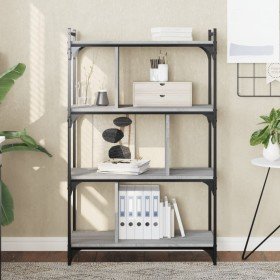 Librería 4 estantes madera ingeniería gris Sonoma 76x32x123 cm en Librerías y estanterías | Comprar online en Foru.es