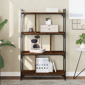 Librería 4 estantes madera ingeniería marrón roble 76x32x123 cm en Librerías y estanterías | Comprar online en Foru.es