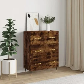 Aparador de madera de ingeniería roble ahumado 69,5x34x90 cm de vidaXL, Aparadores - Ref: Foro24-827833, Precio: 93,96 €, Des...