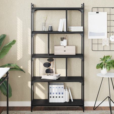 Librería de 5 estantes madera de ingeniería negro 76x32x158 cm en Librerías y estanterías | Comprar online en Foru.es
