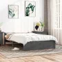 Estructura de cama madera maciza gris doble 135x190 cm de vidaXL, Camas y somieres - Ref: Foro24-815021, Precio: 163,52 €, De...