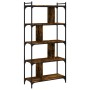 Librería 5 estantes madera ingeniería roble ahumado 76x32x158cm en Librerías y estanterías | Comprar online en Foru.es