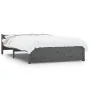 Estructura de cama madera maciza gris doble 135x190 cm de vidaXL, Camas y somieres - Ref: Foro24-815021, Precio: 163,52 €, De...