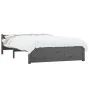 Estructura de cama madera maciza gris doble 135x190 cm de vidaXL, Camas y somieres - Ref: Foro24-815021, Precio: 163,52 €, De...