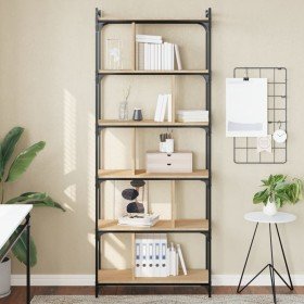 Librería 6 estantes madera ingeniería roble Sonoma 76x32x192 cm en Librerías y estanterías | Comprar online en Foru.es