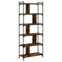 Librería 6 estantes madera ingeniería roble ahumado 76x32x192cm en Librerías y estanterías | Comprar online en Foru.es