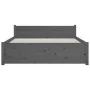 Estructura de cama madera maciza gris doble 135x190 cm de vidaXL, Camas y somieres - Ref: Foro24-815021, Precio: 163,52 €, De...