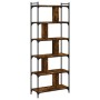 Librería 6 estantes madera ingeniería roble ahumado 76x32x192cm en Librerías y estanterías | Comprar online en Foru.es