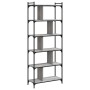 Librería 6 estantes madera ingeniería gris Sonoma 76x32x192 cm en Librerías y estanterías | Comprar online en Foru.es