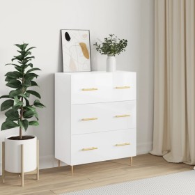 Aparador de madera contrachapada blanco brillante 69,5x34x90 cm de vidaXL, Aparadores - Ref: Foro24-827838, Precio: 112,94 €,...
