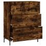 Aparador de madera de ingeniería roble ahumado 69,5x34x90 cm de vidaXL, Aparadores - Ref: Foro24-827857, Precio: 81,41 €, Des...