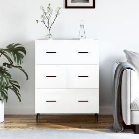 Aparador de madera contrachapada blanco brillante 69,5x34x90 cm de vidaXL, Aparadores - Ref: Foro24-827870, Precio: 107,82 €,...